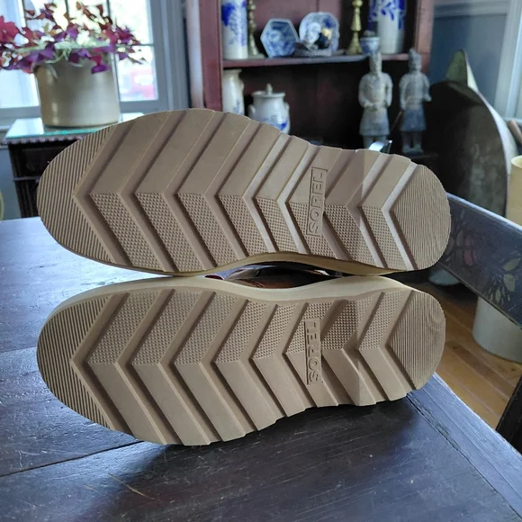 Sorel brown & tan leather Hi Rise Chelsea ankle boots Womens 5.5 - Picture 6 of 9